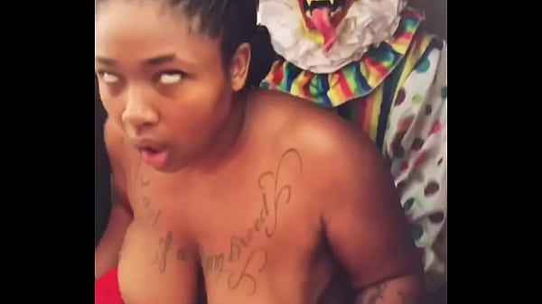 Clown fucks ebony bbw in her new house 