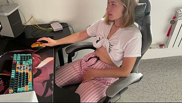 Caressing My Tight Pink Pussy And Watching Porn. Wet Orgasm. Creampie Until I Shiver thumbnail