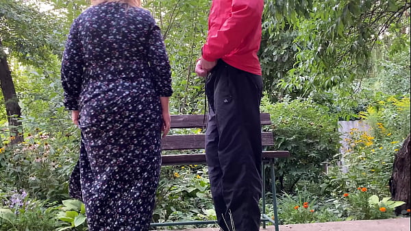 Double Pissing Stepmom In Pantyhose And Stepson Outdoors thumbnail