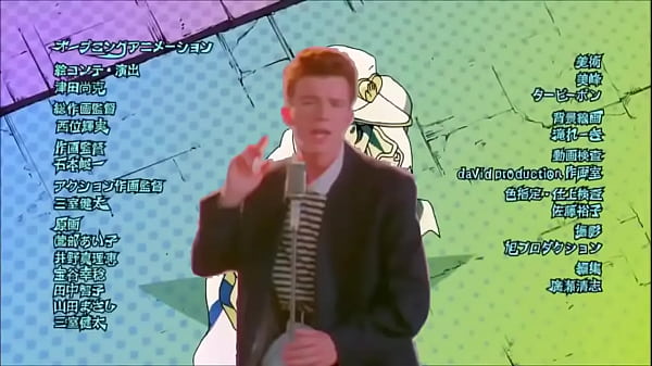 You just got rickrolled in Morio (Jojo Bizarre adventure x Rick Astley)