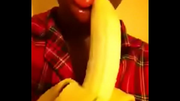 Black girl imitates giving head for her horny boyfriend