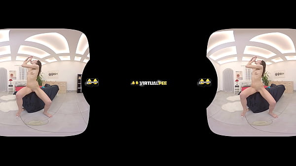 Virtual Pee Porn - Miky Love pisses on her clothes and plays in pee 