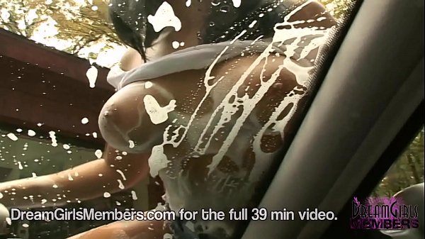 Huge Boobed Brunette Sexy Car Wash thumbnail