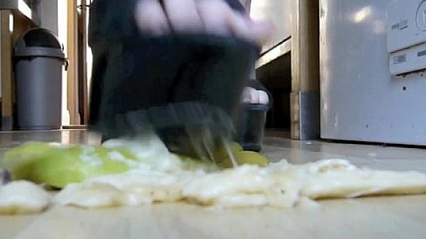 Banana Crush Whilst Dressed In Latex Dress & High Heels thumbnail