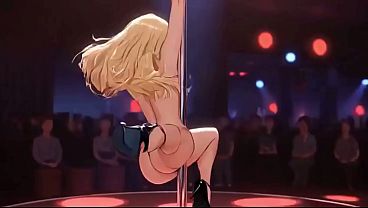Nonton Naked Blonde Pole Dancer: Perky Tits, Ass Spread And Pussy Tease Ai Generated thumbnail