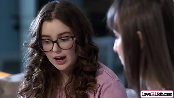 My petite stepdaughter Lean Lovings is curious about lesbian sex and want me Lexi Luna as her stepmom to teach her how to lick pussy so I facesit her 